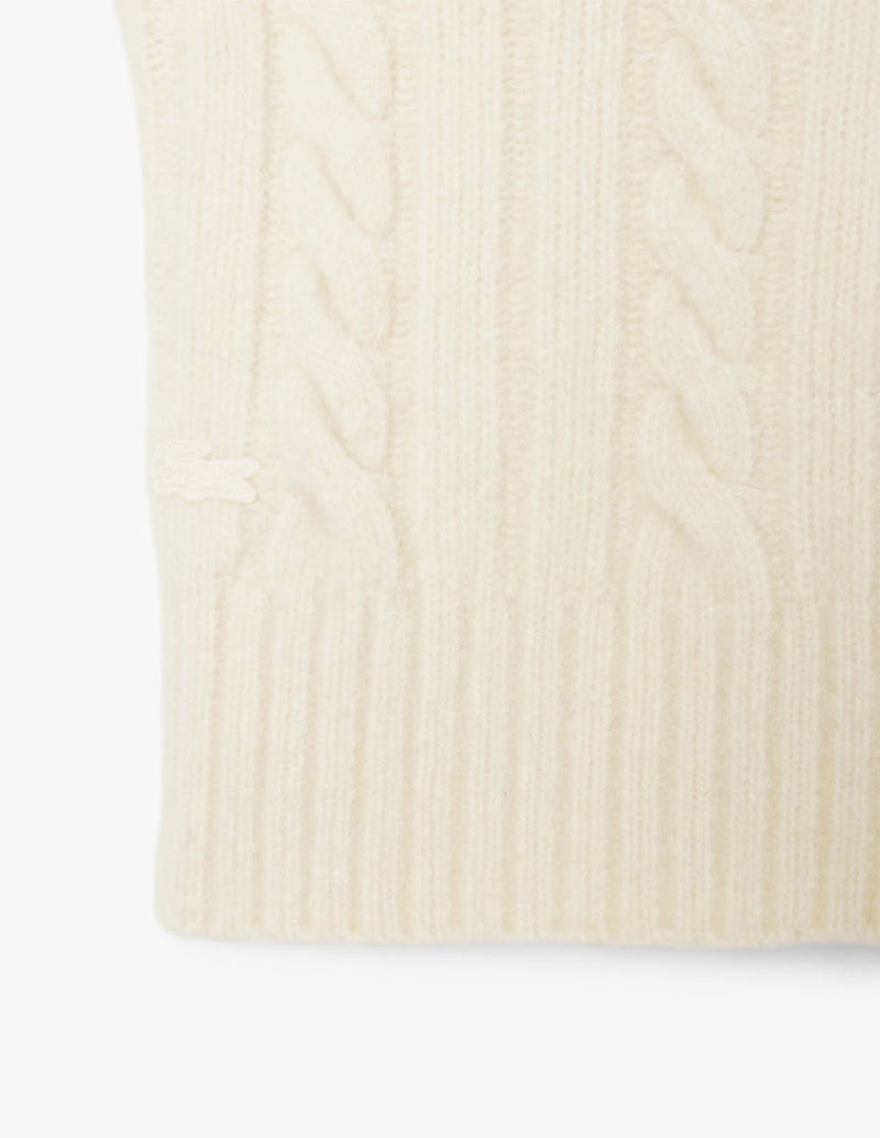 Jersey Lacoste con Efecto Patchwork Beige Mujer