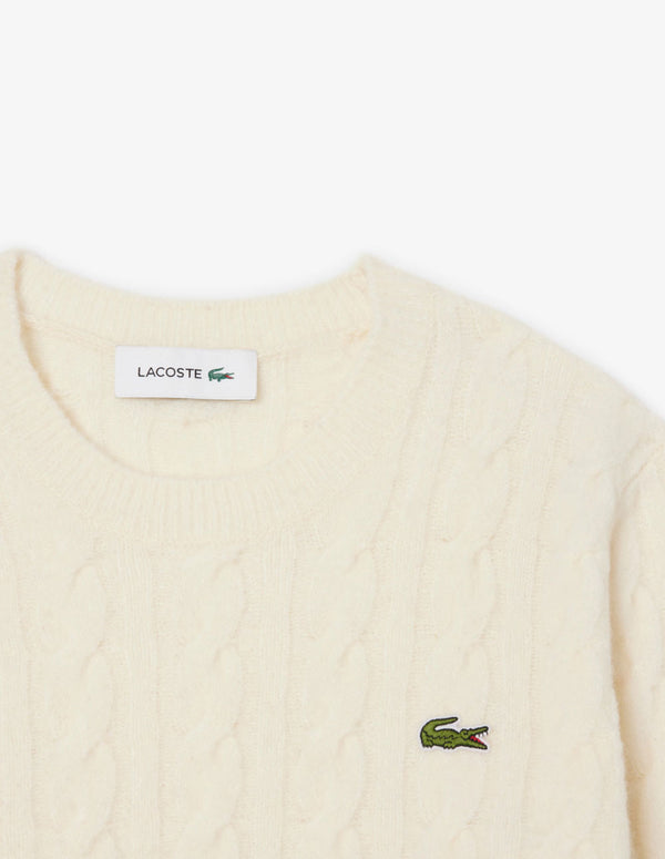 Jersey Lacoste de Punto con Ochos Beige Mujer