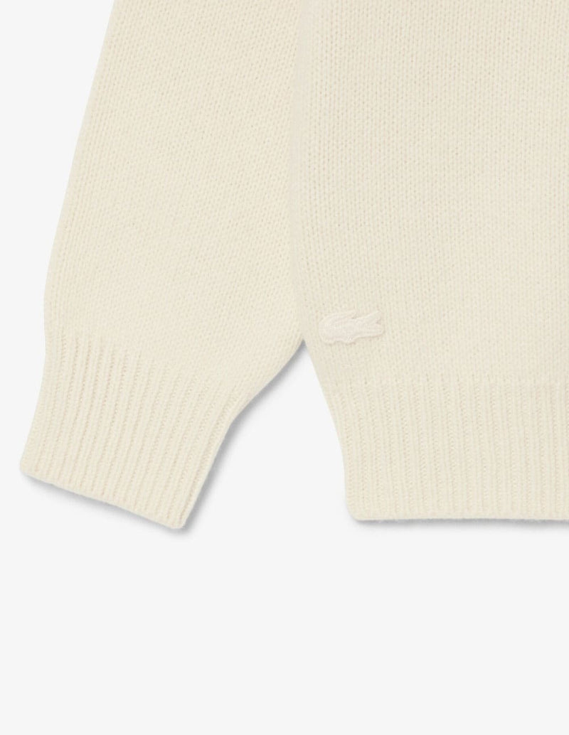 Jersey Lacoste con Logo Beige Mujer