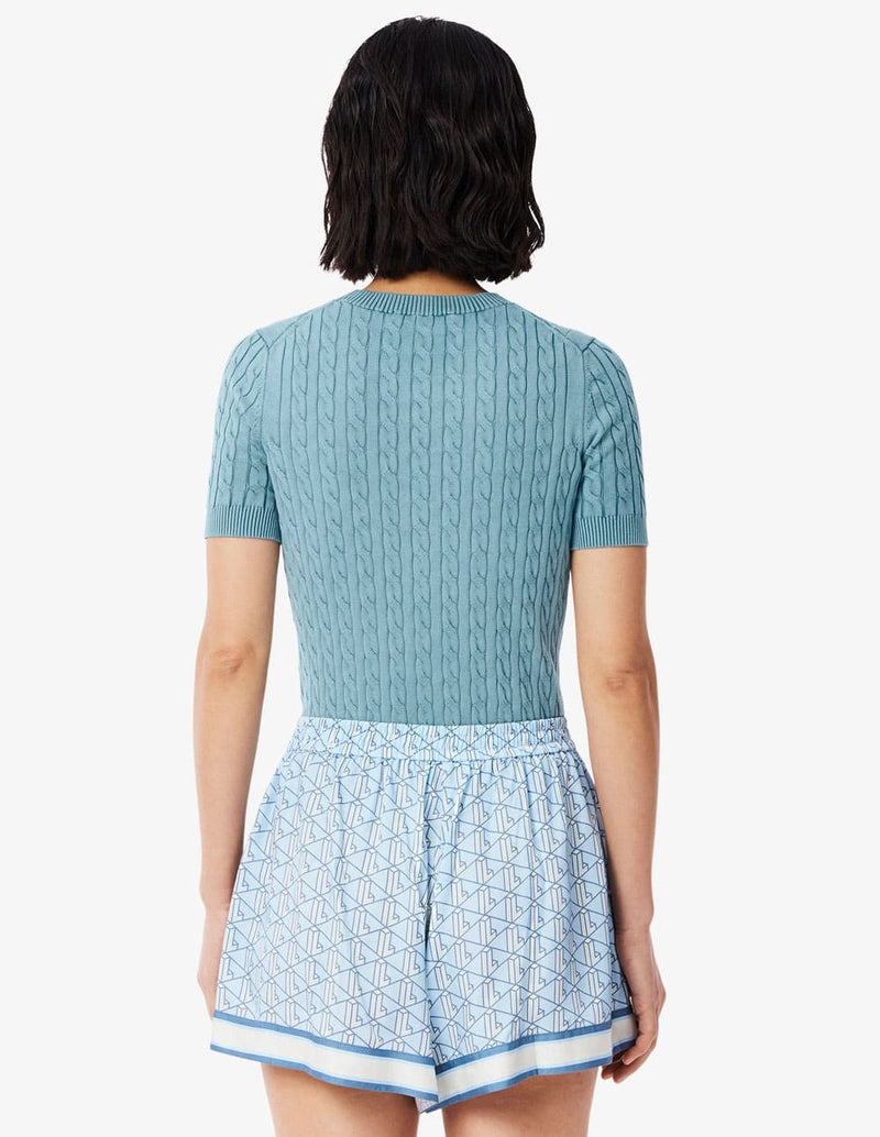 Jersey Lacoste de Punto de Ochos Azul Mujer