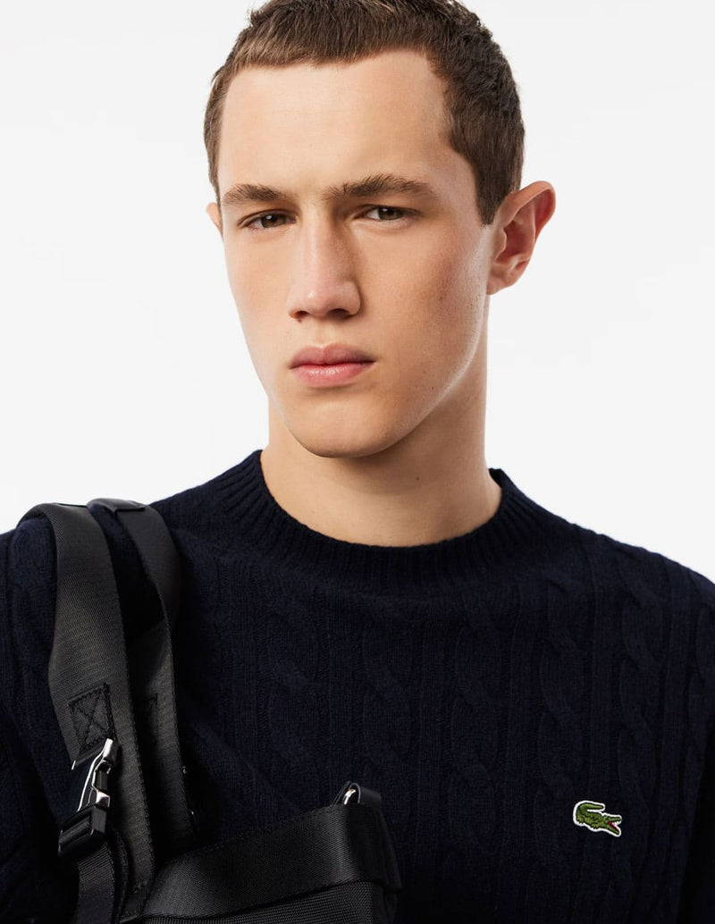 Jersey Lacoste de Lana con Ochos Azul Marino Hombre