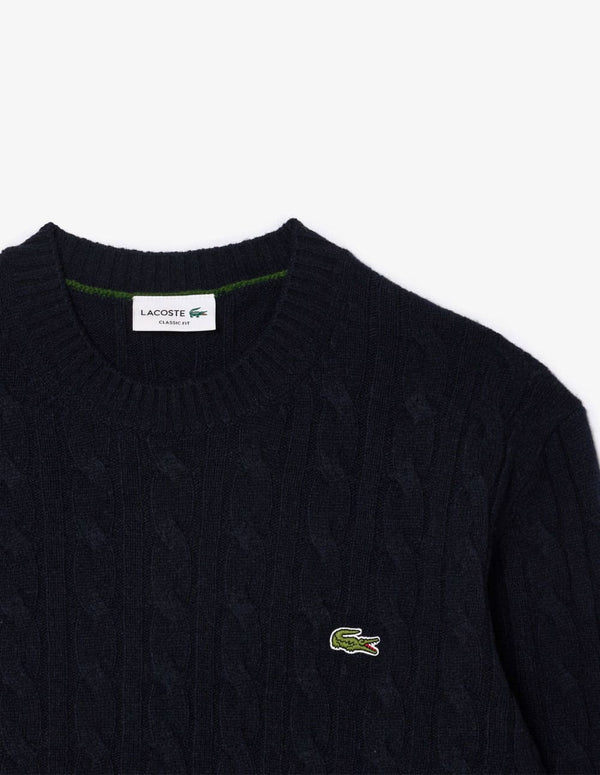 Jersey Lacoste de Lana con Ochos Azul Marino Hombre