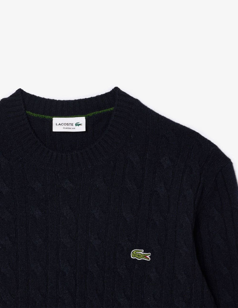 Jersey Lacoste de Lana con Ochos Azul Marino Hombre