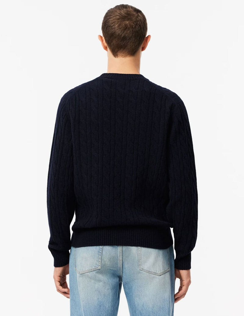 Jersey Lacoste de Lana con Ochos Azul Marino Hombre