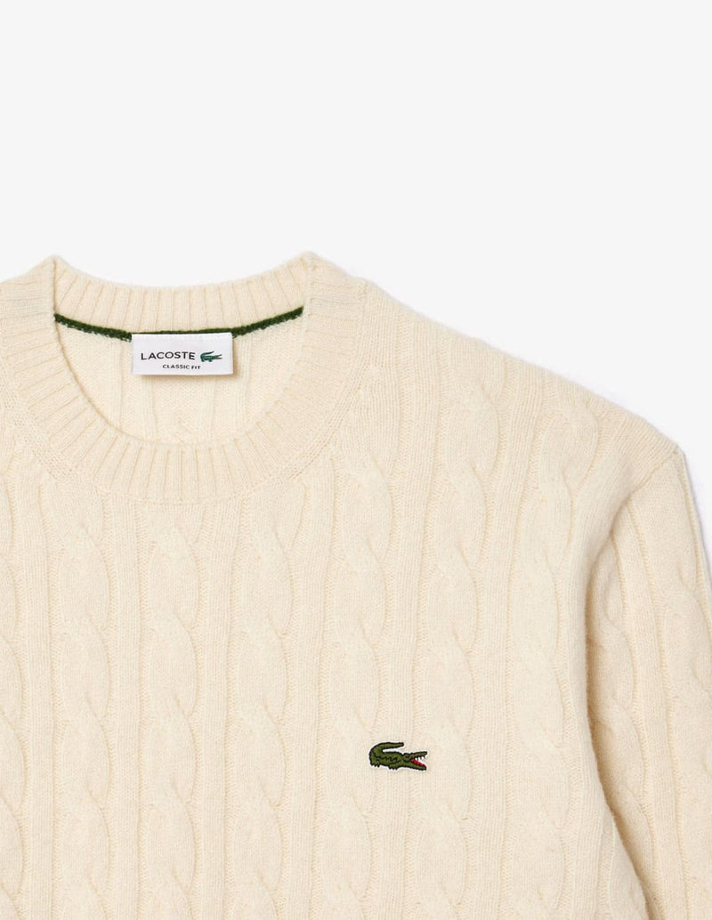 Jersey Lacoste de Lana con Ochos Beige Hombre