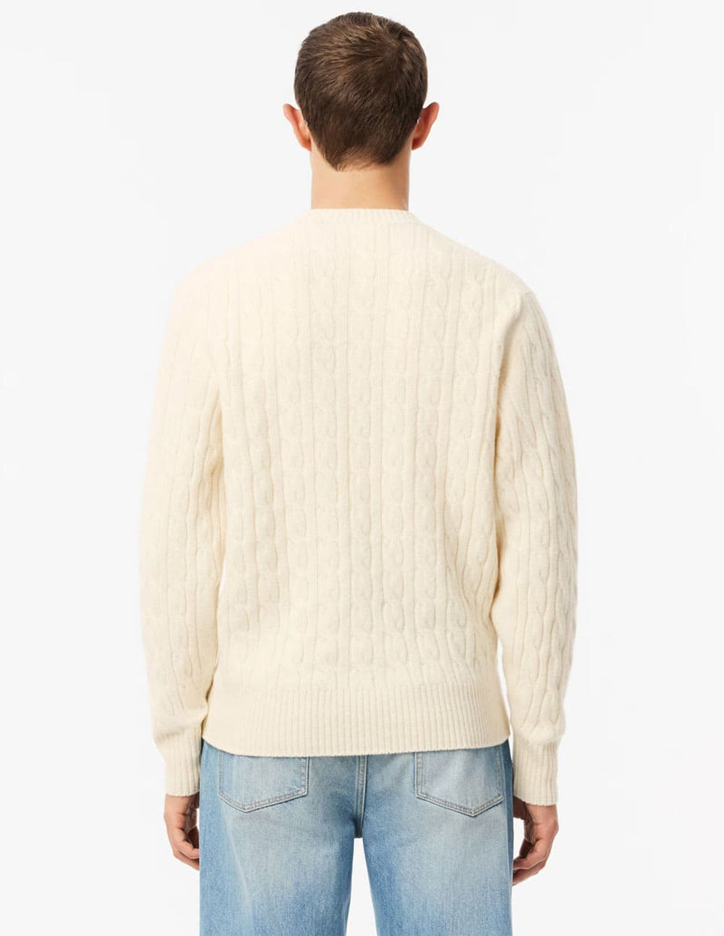 Jersey Lacoste de Lana con Ochos Beige Hombre