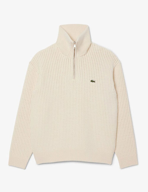 Jersey Lacoste con Media Cremallera Beige Hombre