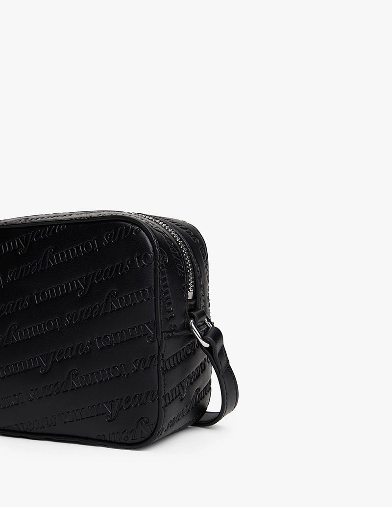 Bolso Tommy Jeans con Logo en Bajo Relieve Negro Mujer 18 x 7 x 14