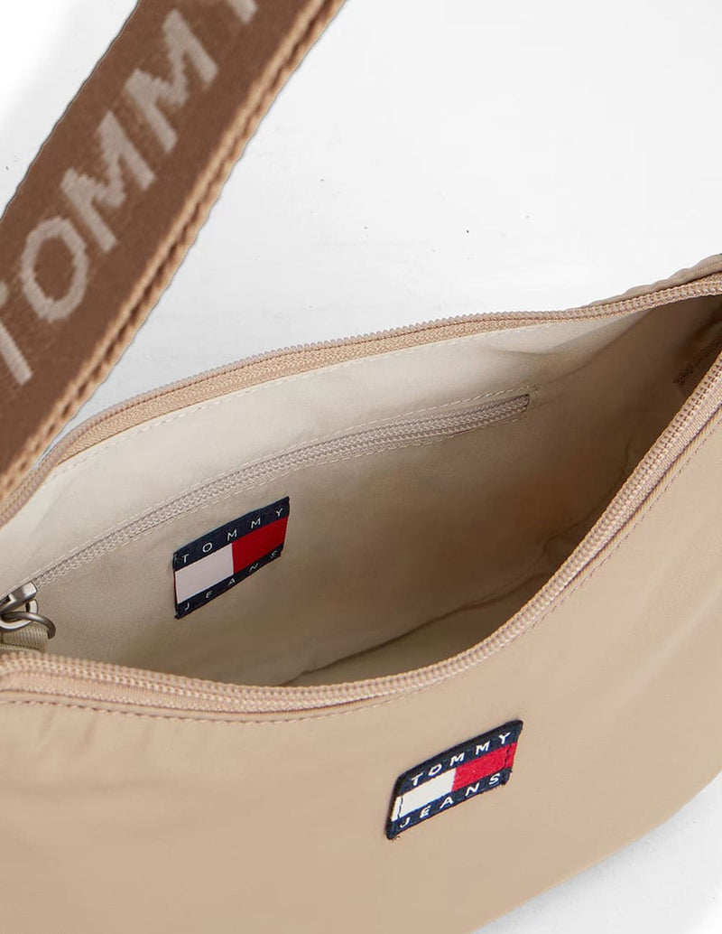 Bolso Tommy Jeans con Logo Beige Mujer 25x 17 x 8