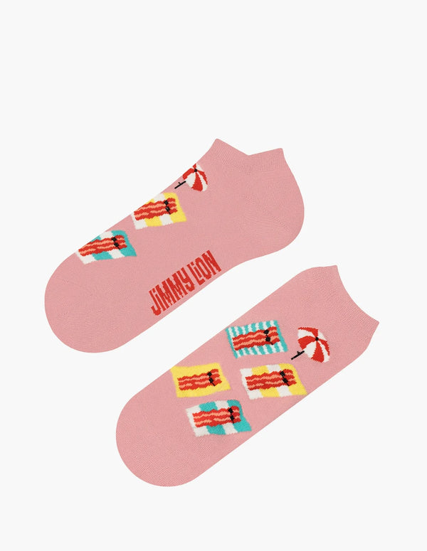 Unisex Jimmy Lion Ankle Bacon Beach Pink Ankle Socks