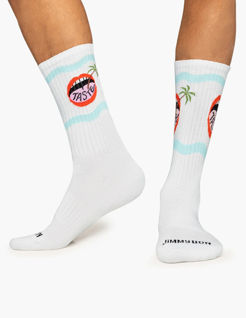 Jimmy Lion Athletic Tasty Palm Socks White Unisex