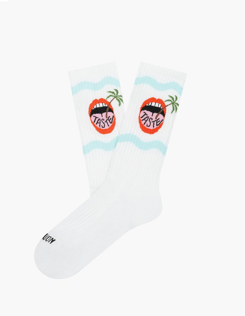 Calcetines Jimmy Lion Athletic Tasty Palm Blancos Unisex