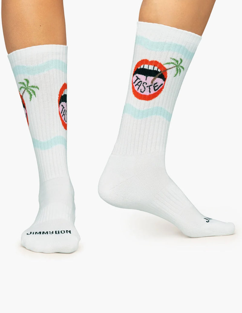 Calcetines Jimmy Lion Athletic Tasty Palm Blancos Unisex