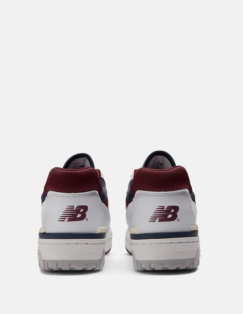 New Balance BB550 NCD Blancas y Burdeos Unisex