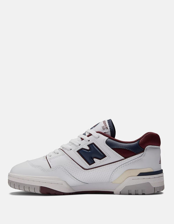 New Balance BB550 NCD Blancas y Burdeos Unisex