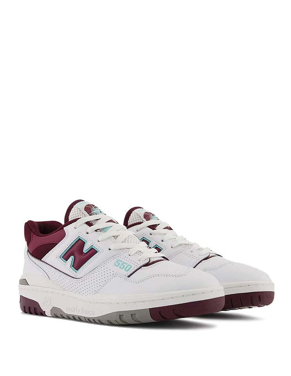 New Balance BB550 WBG Blancas y Granates Unisex