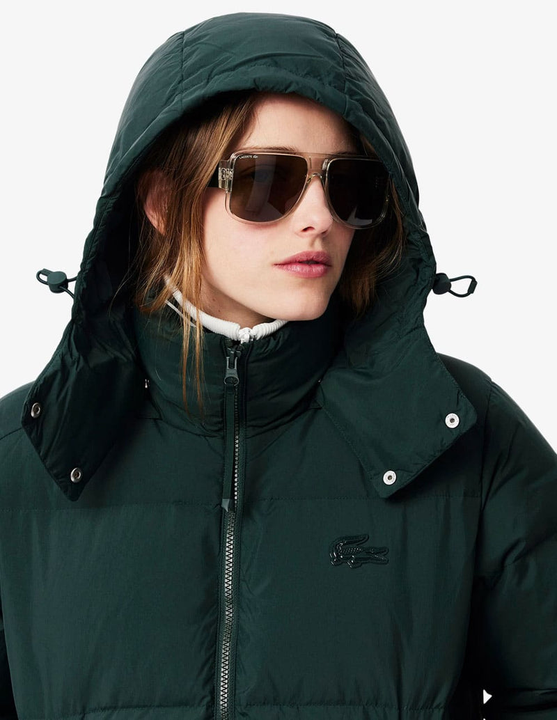 Chaqueta Lacoste Acolchada con Logo Verde Mujer