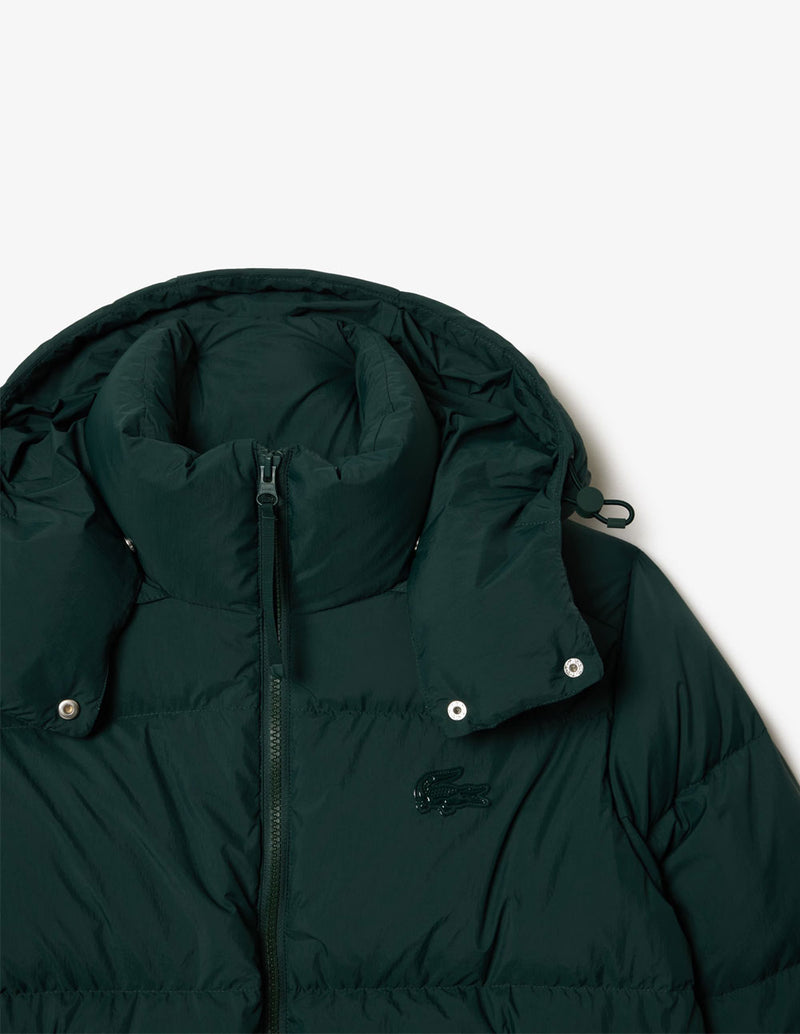 Chaqueta Lacoste Acolchada con Logo Verde Mujer