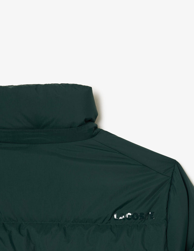 Chaqueta Lacoste Acolchada con Logo Verde Mujer