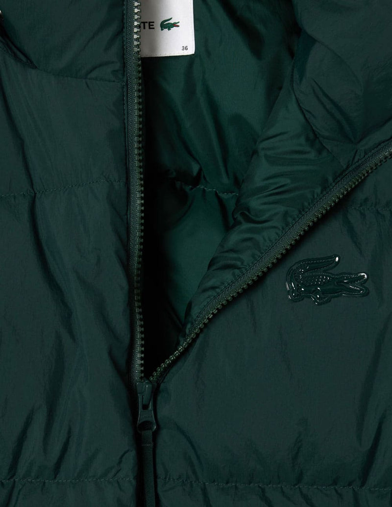 Chaqueta Lacoste Acolchada con Logo Verde Mujer