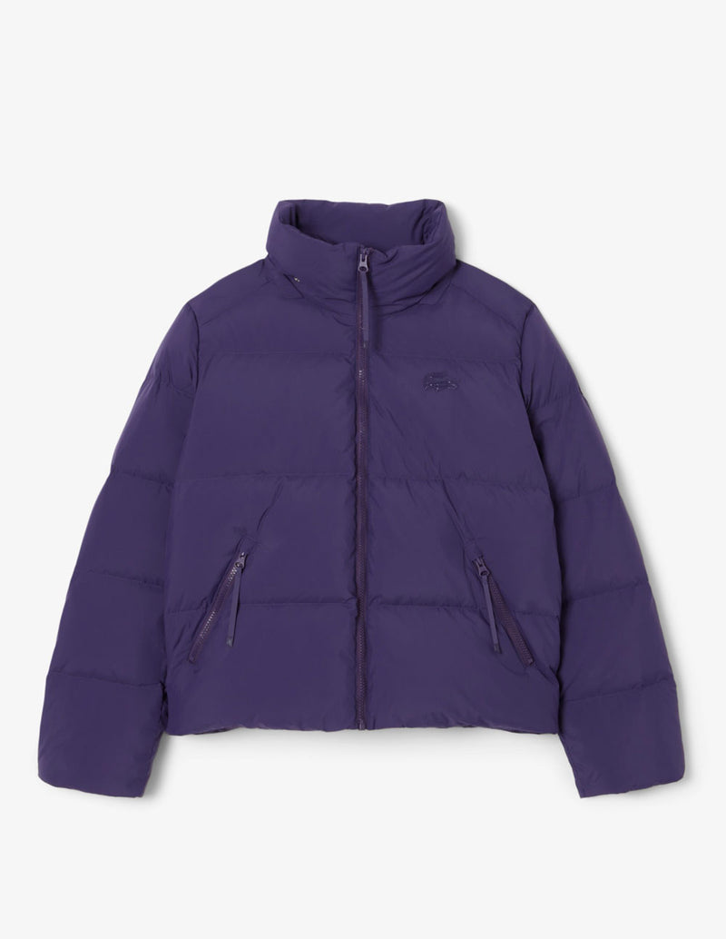 Chaqueta Lacoste Acolchada con Logo Morada Mujer