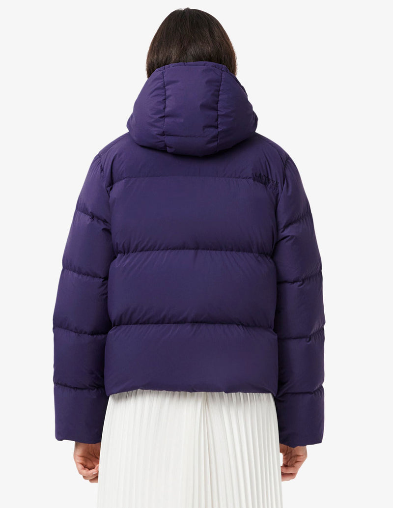 Chaqueta Lacoste Acolchada con Logo Morada Mujer