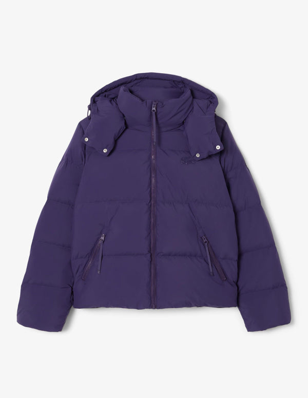 Chaqueta Lacoste Acolchada con Logo Morada Mujer