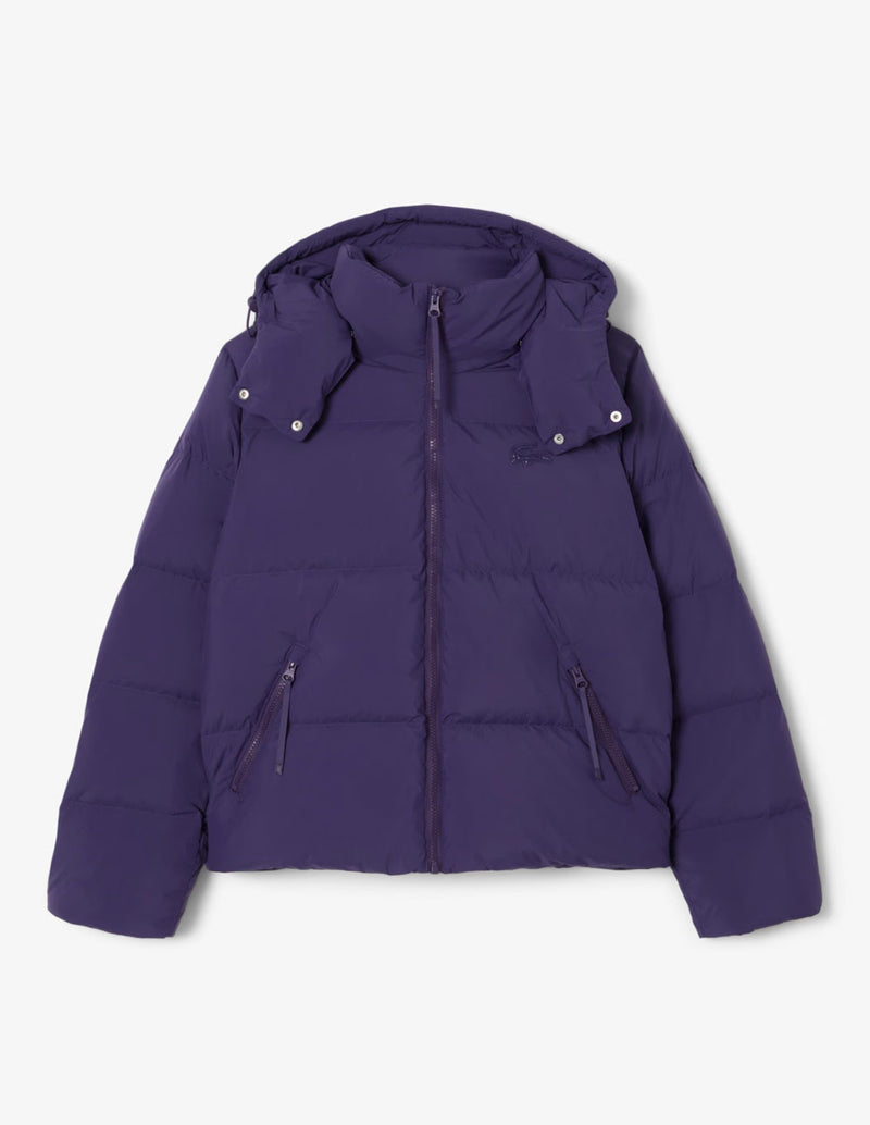Chaqueta Lacoste Acolchada con Logo Morada Mujer