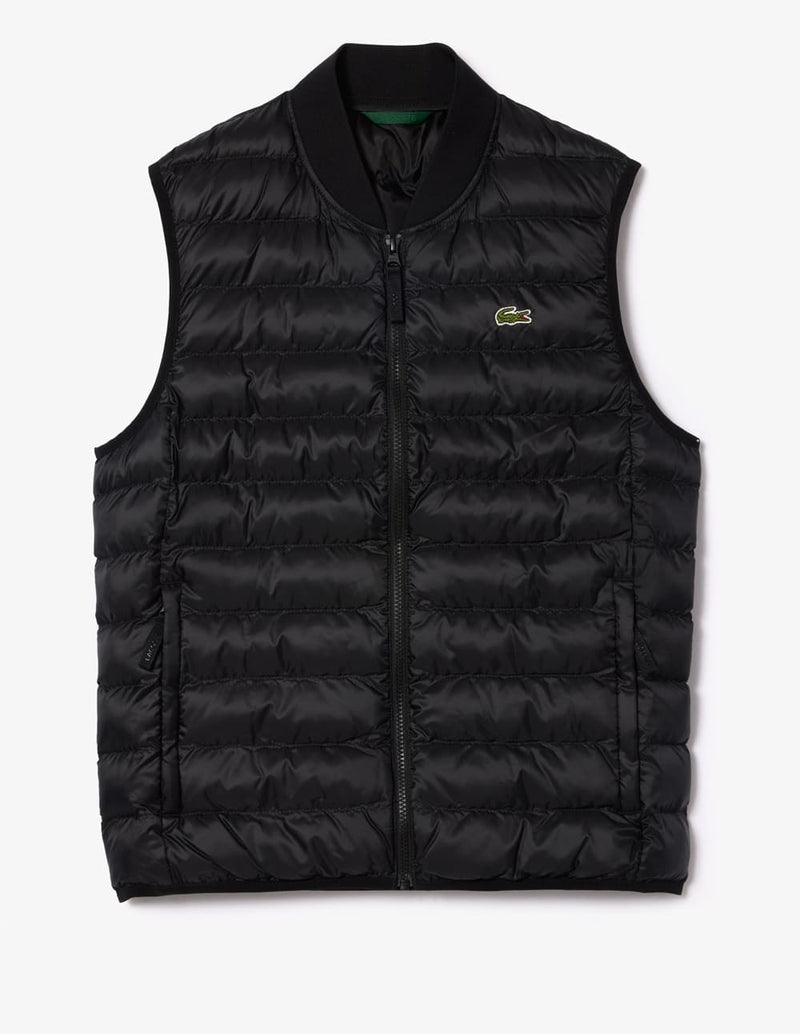 Chaleco Lacoste de Material Hidrófugo Negro Hombre