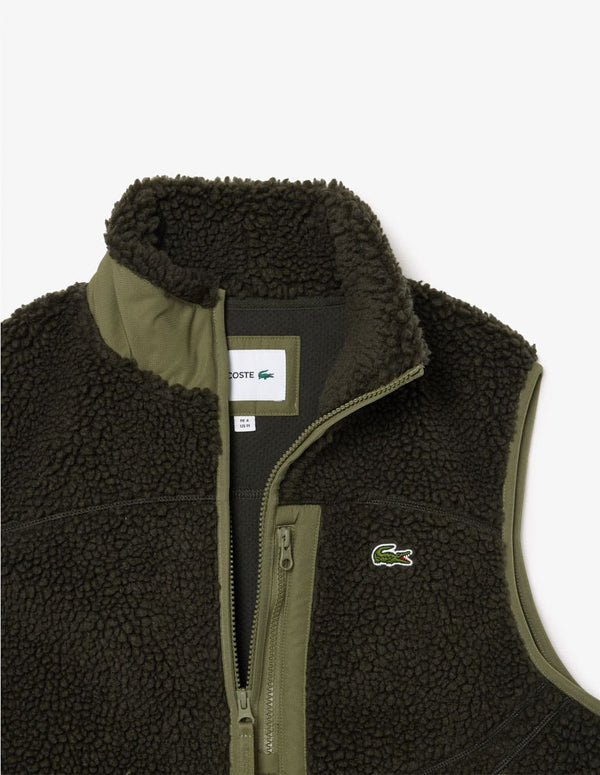 Chaleco Lacoste de Borreguillo Verde Hombre