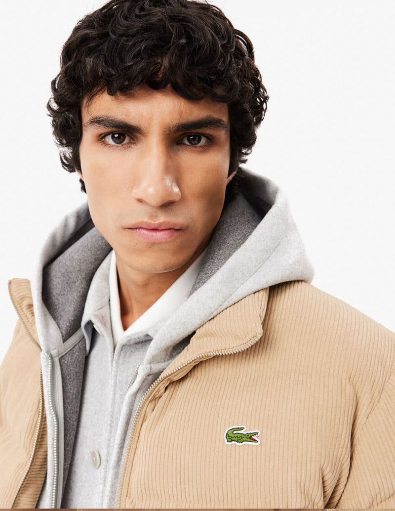 Plumas Lacoste de Pana Acolchada Beige Hombre