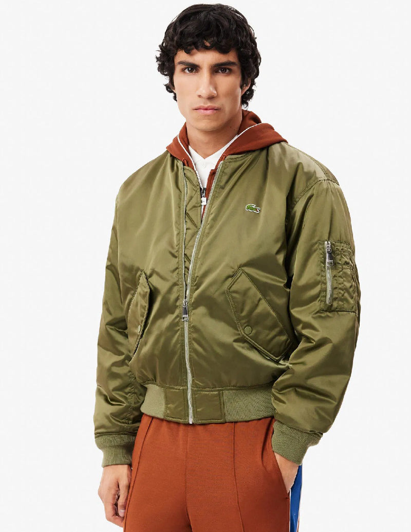 Bomber Lacoste con Logo Verde Hombre