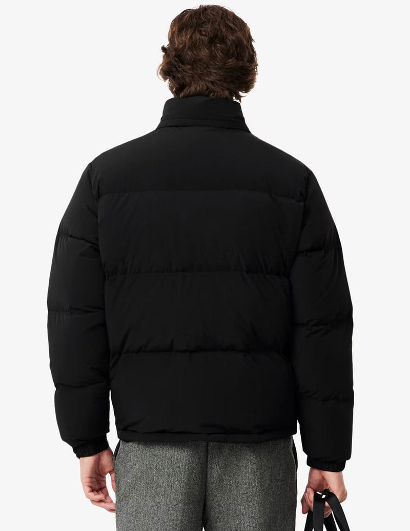 Plumas Lacoste Hidrófugo con Capucha Negro Hombre
