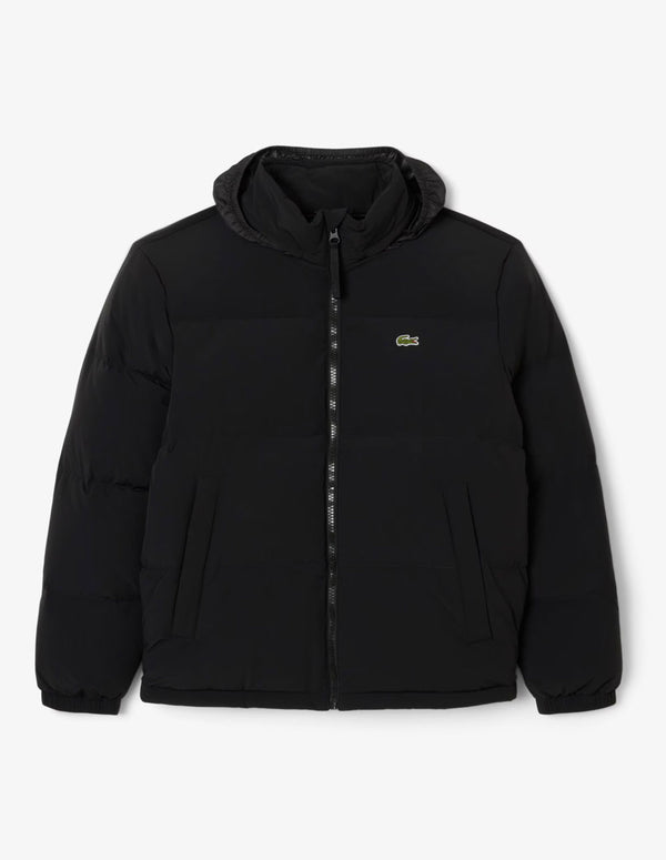 Plumas Lacoste Hidrófugo con Capucha Negro Hombre