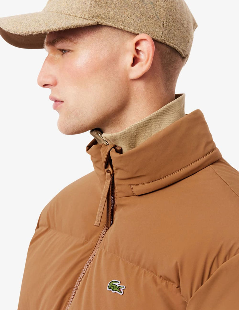 Plumas Lacoste Hidrófugo con Capucha Marrón Hombre