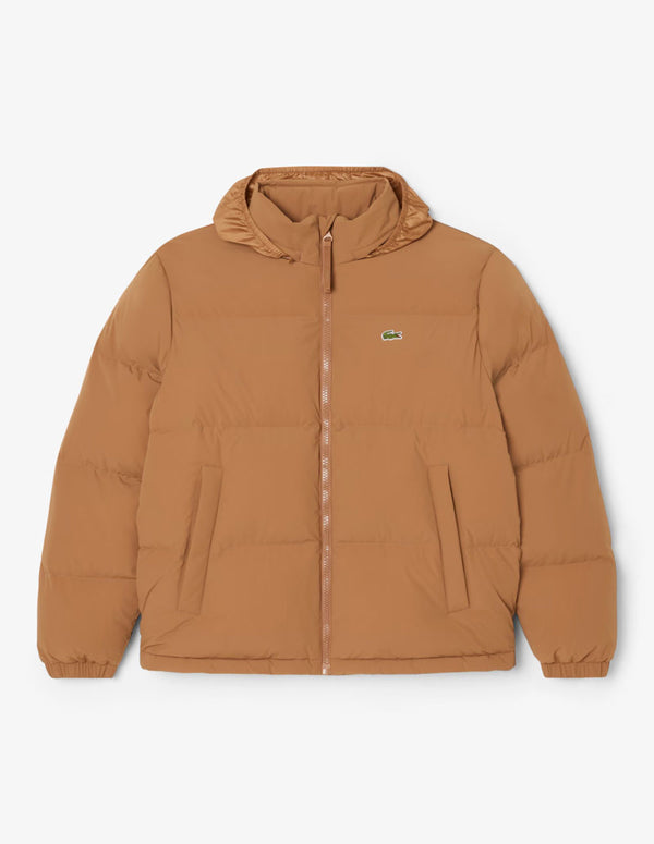 Plumas Lacoste Hidrófugo con Capucha Marrón Hombre