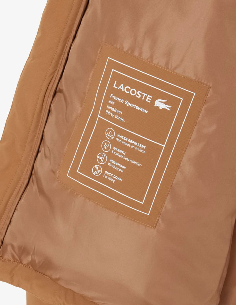 Plumas Lacoste Hidrófugo con Capucha Marrón Hombre