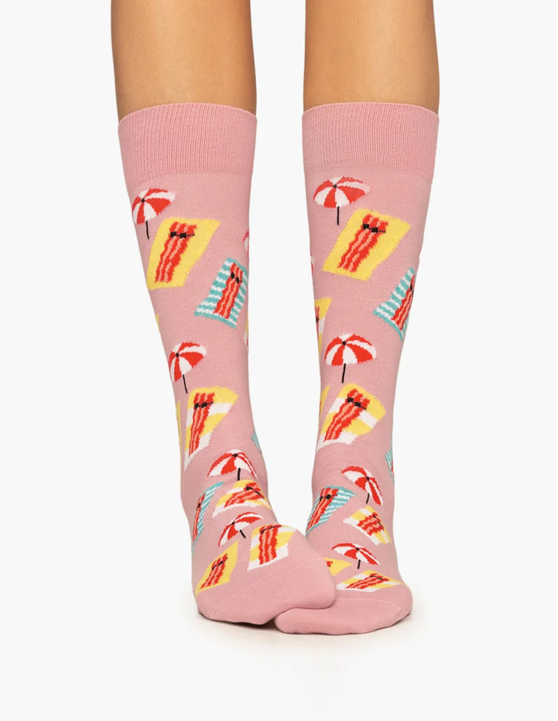 Jimmy Lion Bacon Beach Pink Unisex Socks