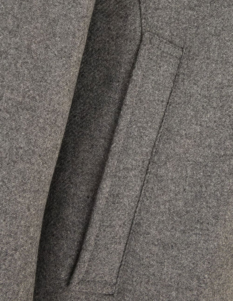 Abrigo 3/4 Herno Easy Wool Light Faux Fur Gris Hombre