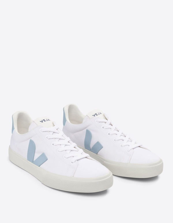 Veja Campo Canvas White and Blue Unisex