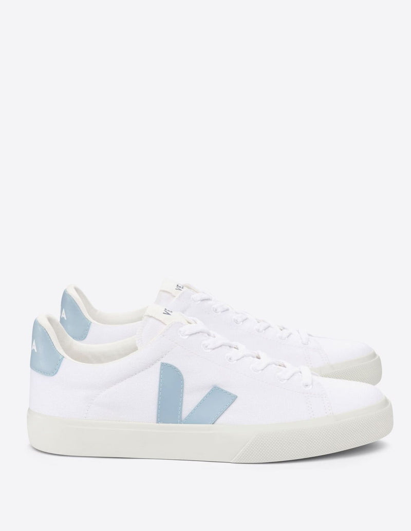 Veja Campo Canvas White and Blue Unisex