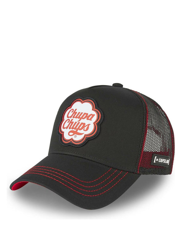 Gorra Capslab Chupa Chups Negra y Roja Unisex