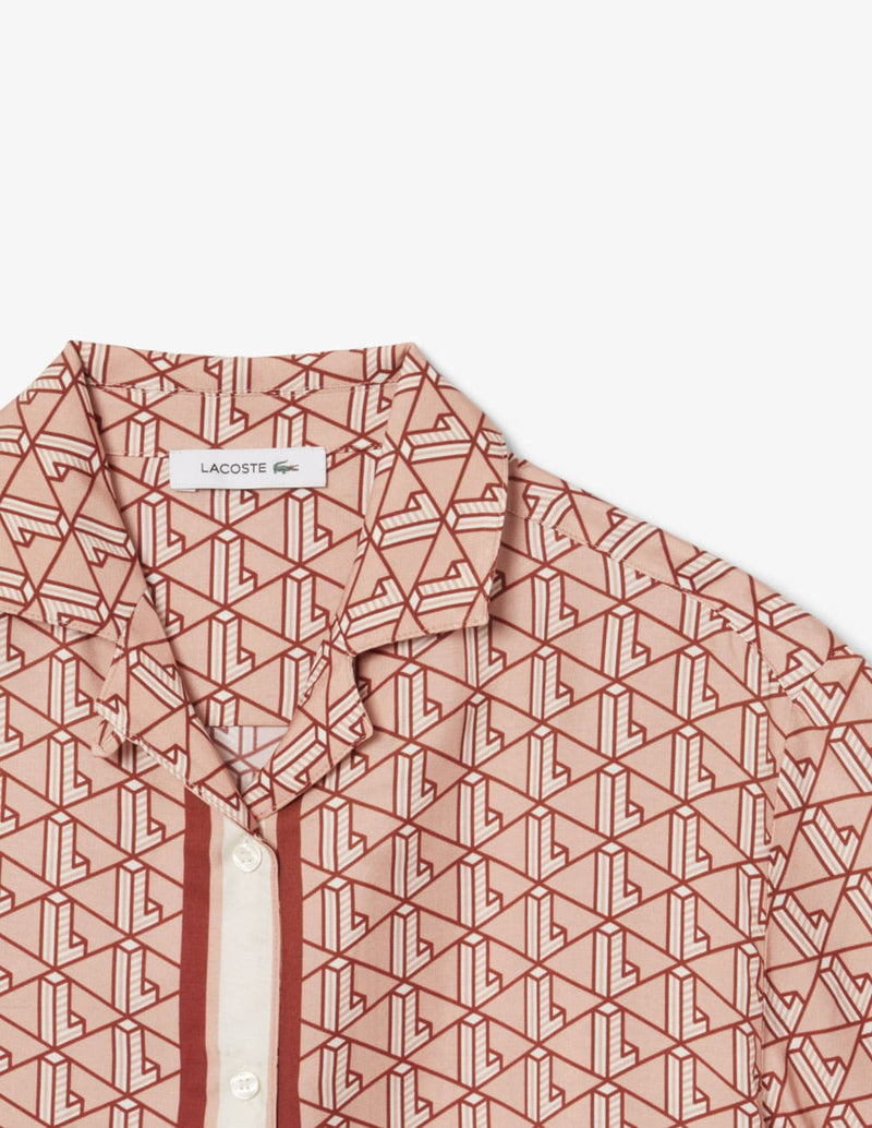 Camisa Lacoste con Estampado Monograma Multicolor Mujer