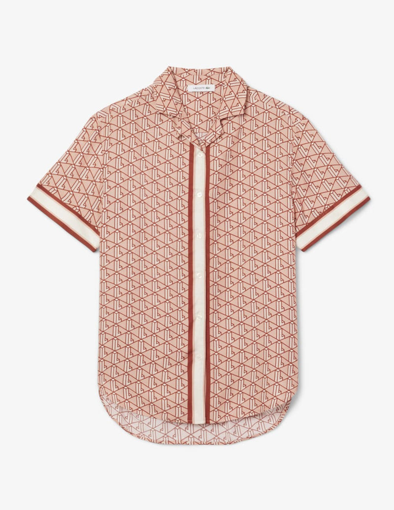 Camisa Lacoste con Estampado Monograma Multicolor Mujer