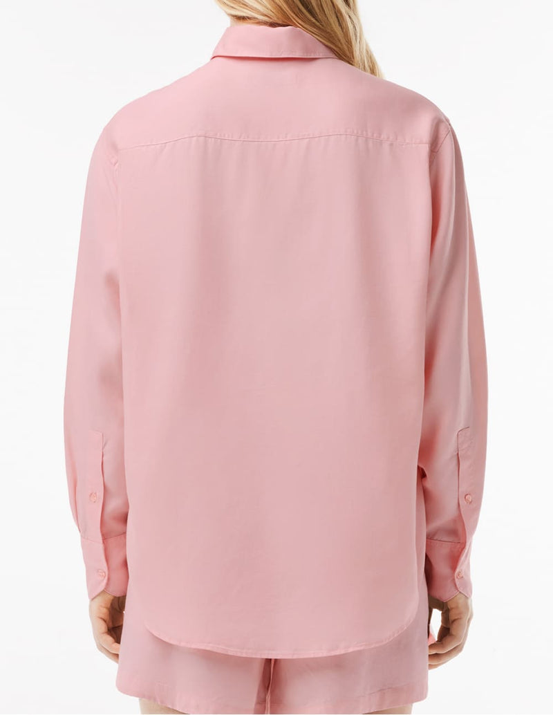 Camisa Lacoste de Lyocell Rosa Mujer