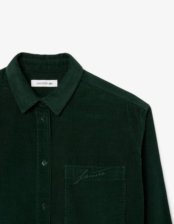 Sobrecamisa Lacoste de Pana Verde Mujer