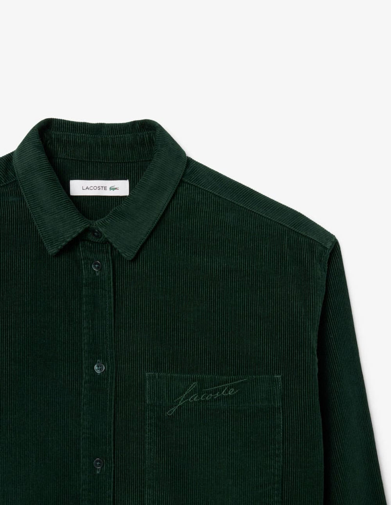 Sobrecamisa Lacoste de Pana Verde Mujer
