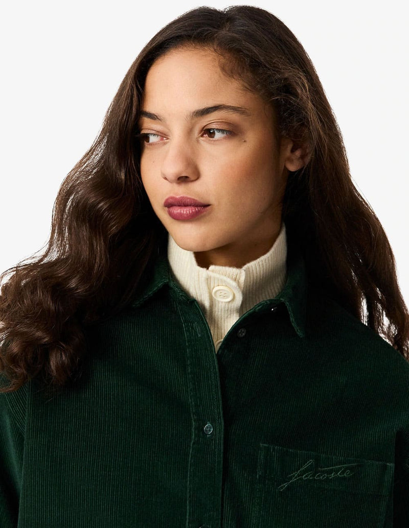 Sobrecamisa Lacoste de Pana Verde Mujer