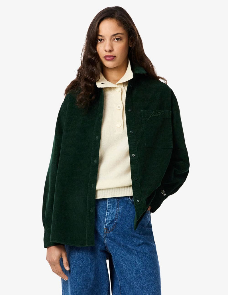 Sobrecamisa Lacoste de Pana Verde Mujer