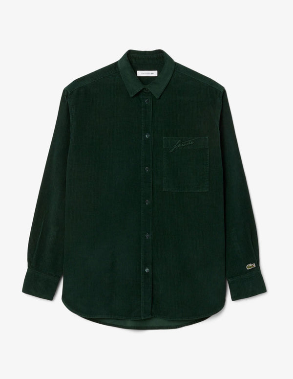 Sobrecamisa Lacoste de Pana Verde Mujer